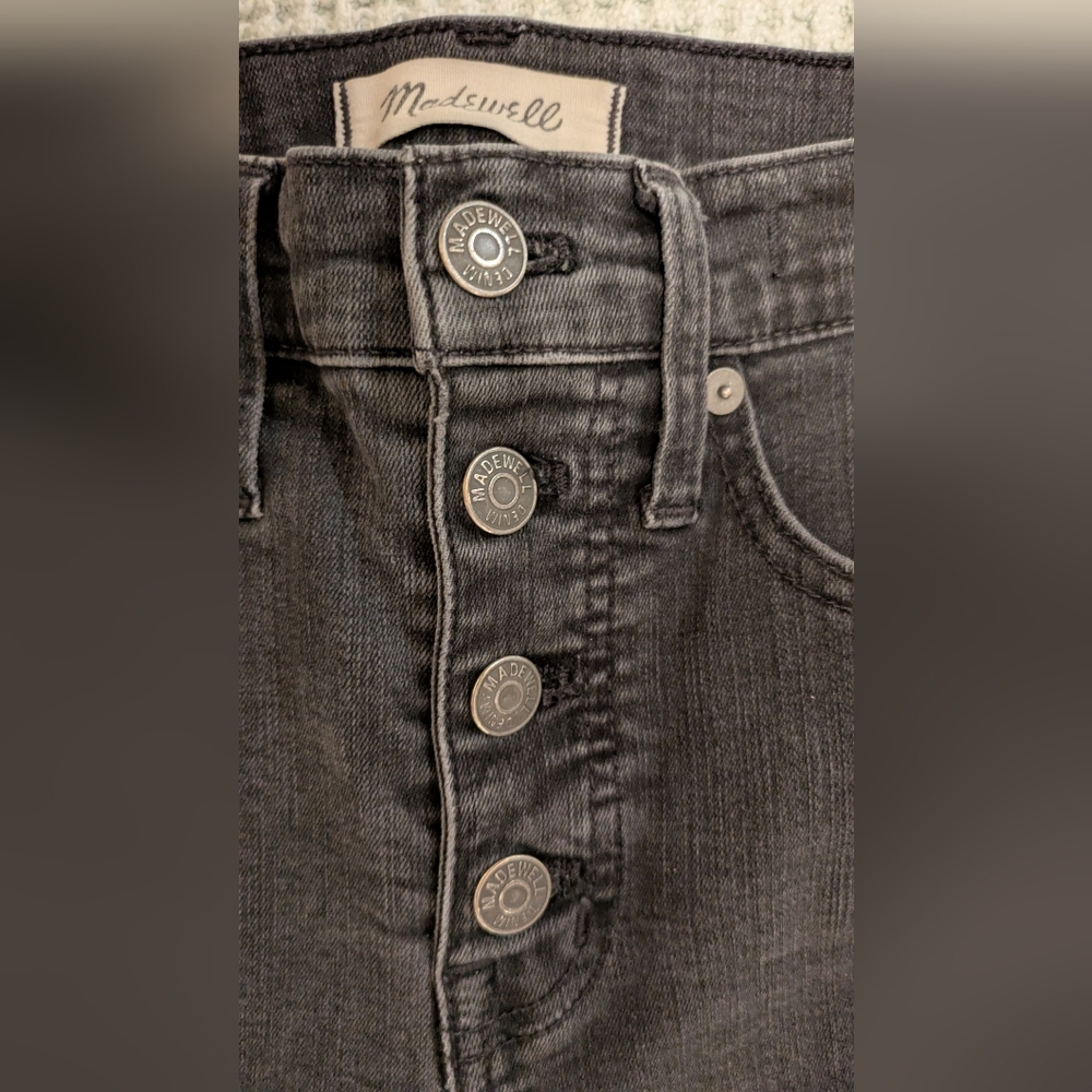 Madewell 10" High Rise Skinny Black Jeans - Picture 3 of 7